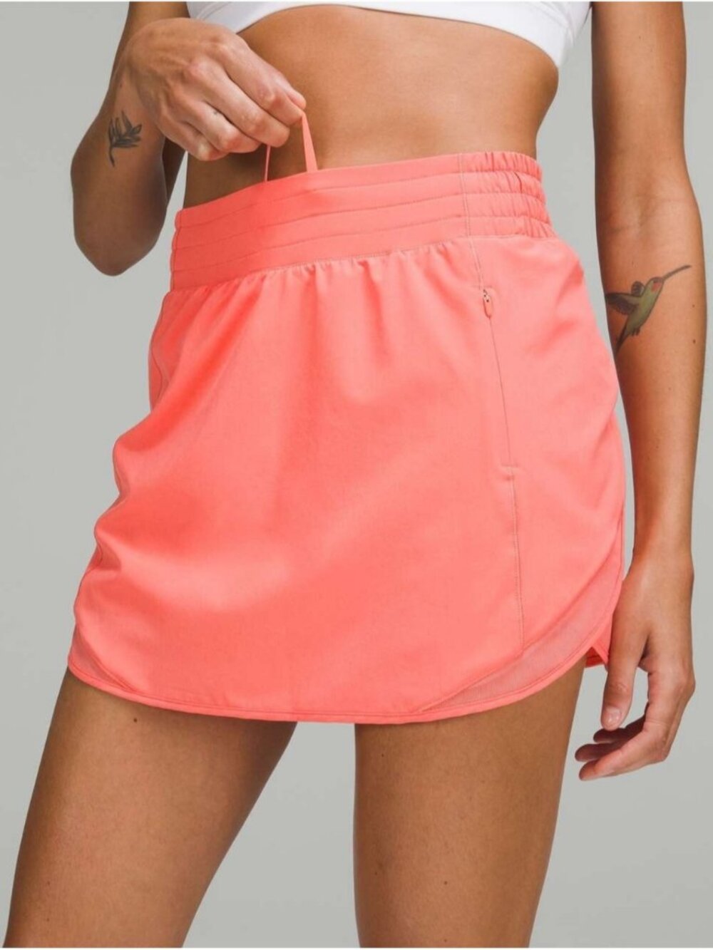 Lululemon Hotty Hot High Rise Skirt Long Raspberry Cream Size 4 Tennis Skorts